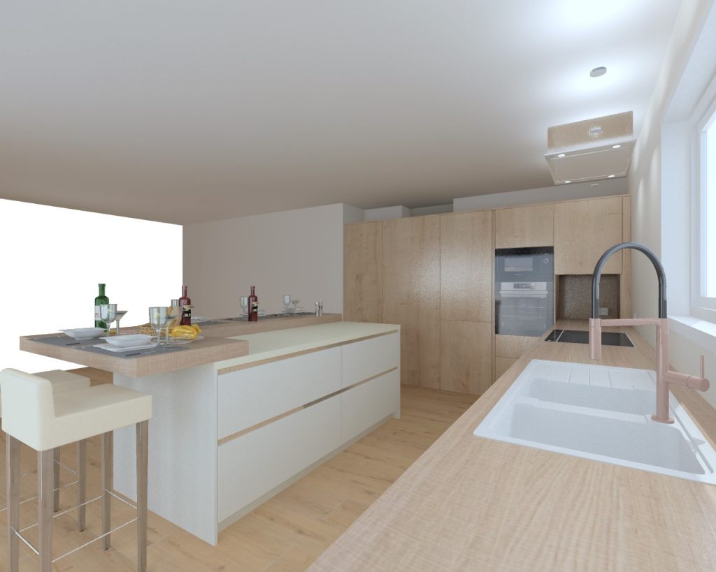 Plan 3D Cuisine - Schelfhout Halluinpersp